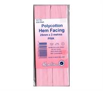Polycotton Hem Facing - Pink 25mm x 3m